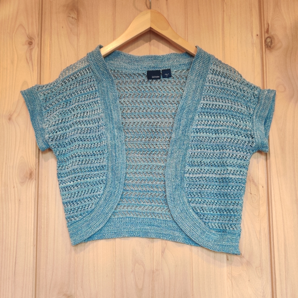 Basic Editions Blue Knit Shrug